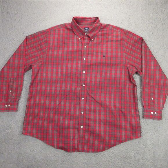 Brooks Brothers Mens Button Down‎ Shirt size 1XB Big Tart Plaid Stewart Supima - Picture 2 of 9